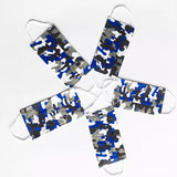 Disposable non woven 3-ply blue camouflage face masks (10-30pcs)