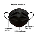 black disposable mask
