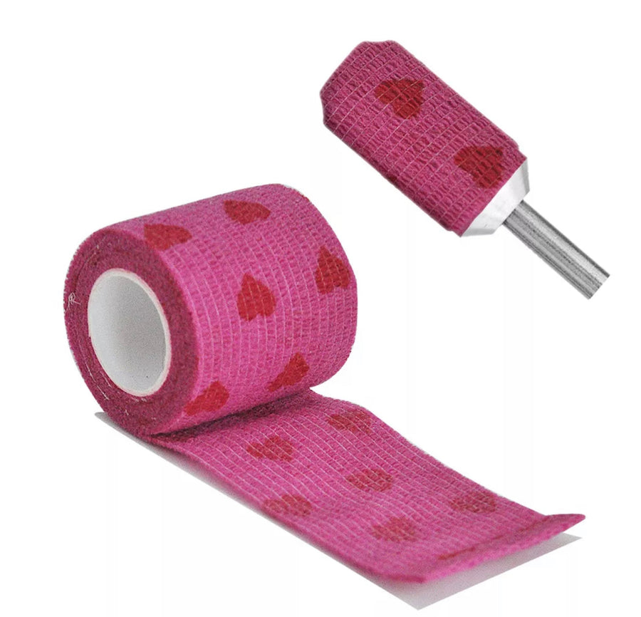 Pink with Red Hearts Grip Tape