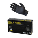 Nitro Disposable Black Industrial Heavy Duty Nitrile Gloves 100 PCS