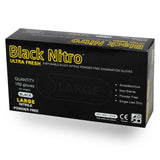 Nitro Disposable Black Industrial Heavy Duty Nitrile Gloves 100 PCS