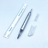 Surgical Skin Marker - Double Tip Fine Tip 0.5mm + 1mm Tip with Ruler