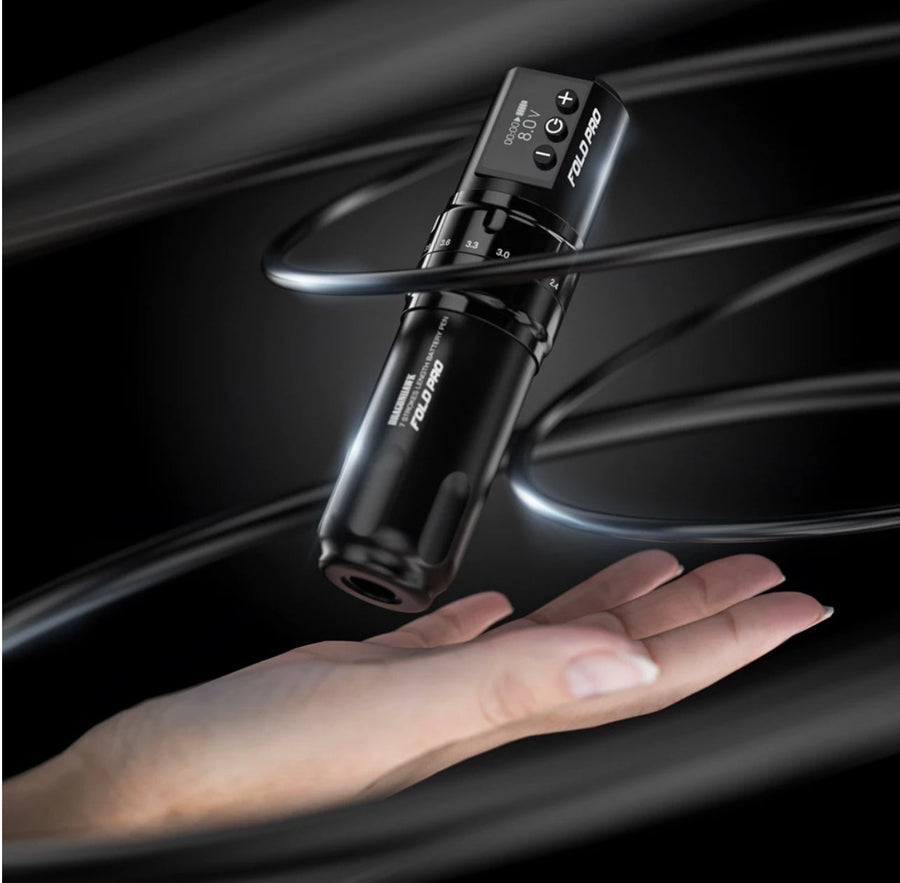 Dragonhawk Wireless Tattoo Pen Machine with 7 Stroke + Extra Battery | Fold Pro