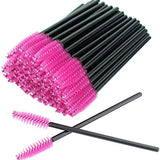 Disposable Mascara Brushes Pink and Black - 50pcs