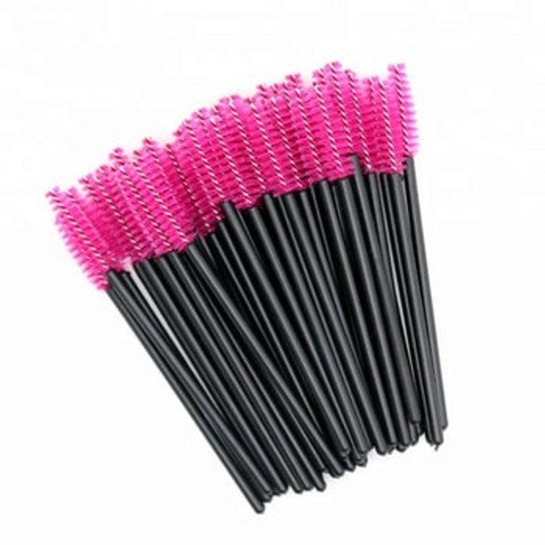 Disposable Mascara Brushes Pink and Black - 50pcs