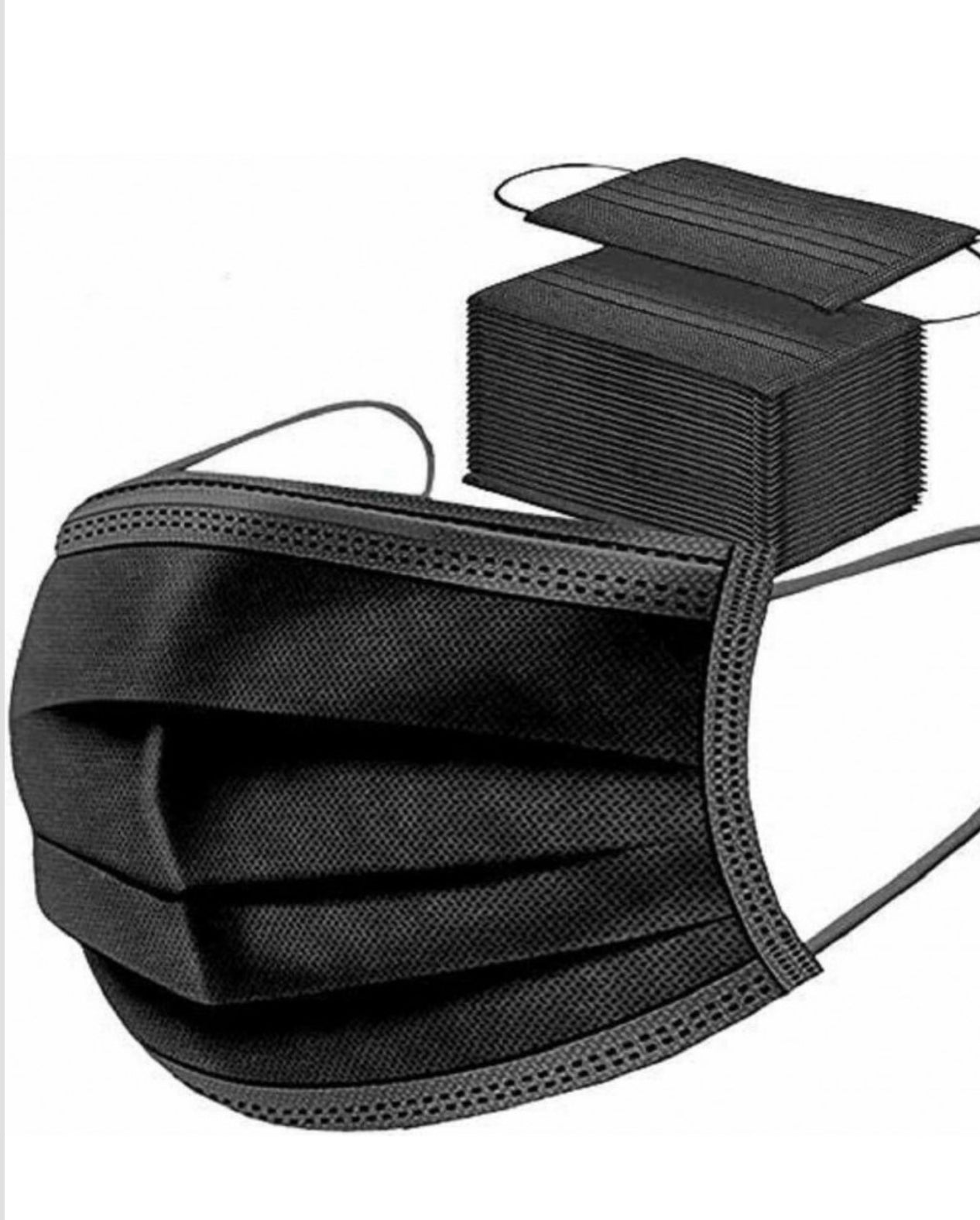 black disposable mask