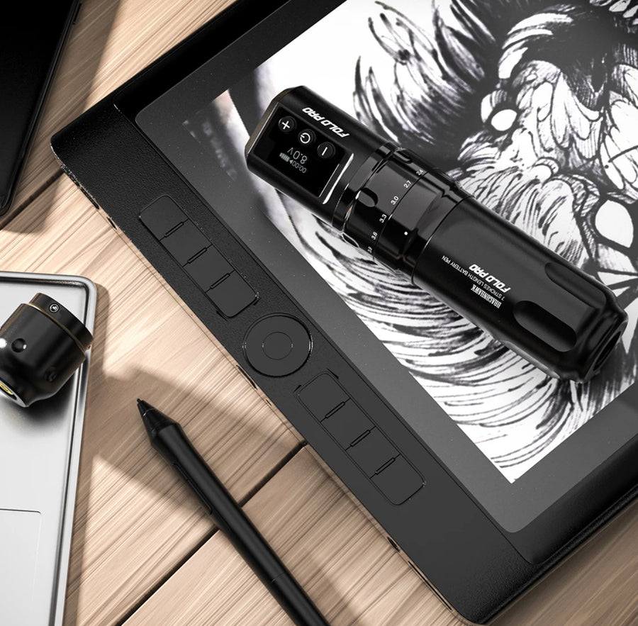 Dragonhawk Wireless Tattoo Pen Machine with 7 Stroke Length | Fold Pro