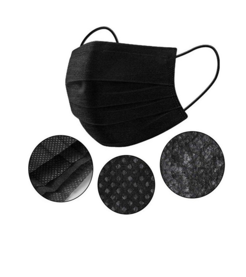 black disposable mask