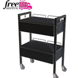 Black 2 Drawer Beauty Trolley