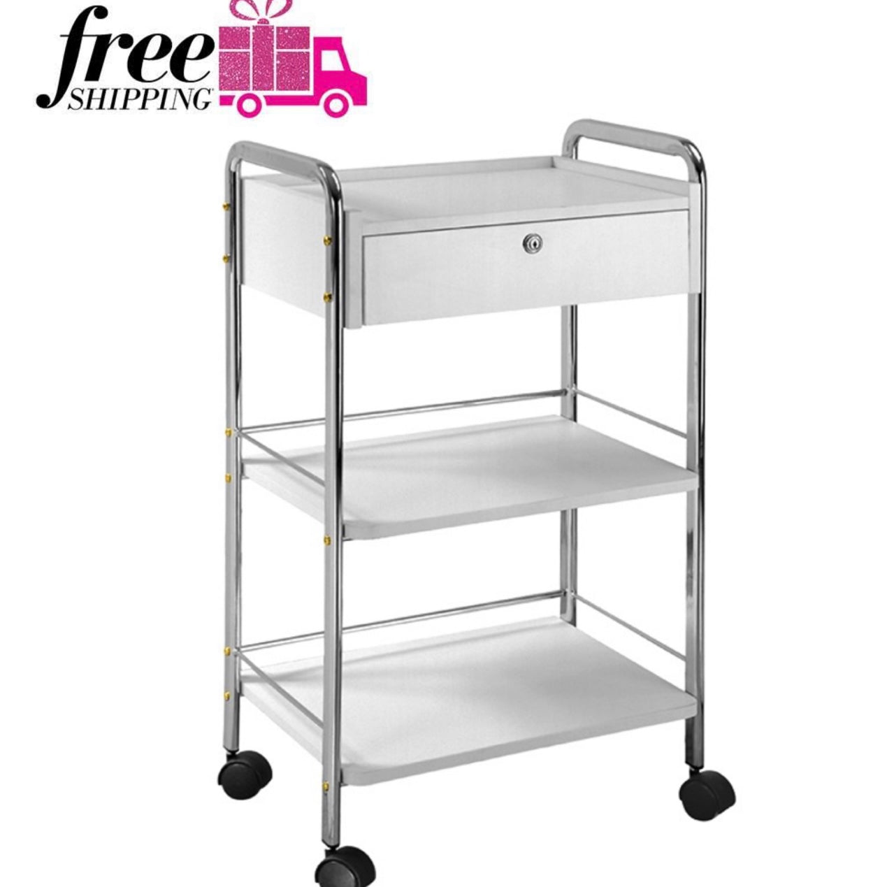 white salon trolley