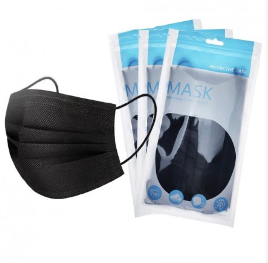 Black Disposable Face Mask - 10 pack